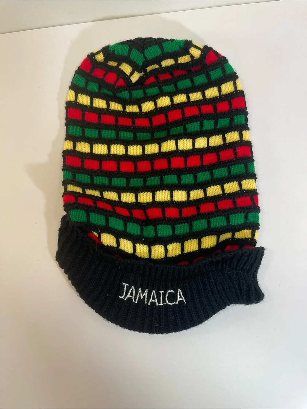 Jamaica Reggae Rasta Style Delux Visor Beanie Kufi Hat Cap EUC From Jamaica